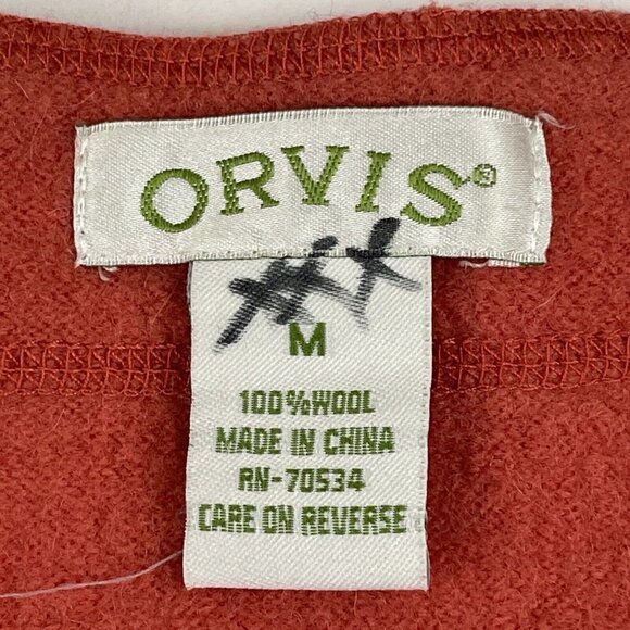 Orvis Wool Cardigan Sweater Women’s M Button Front Pockets Round Neck Dark Pink - Picture 7 of 11